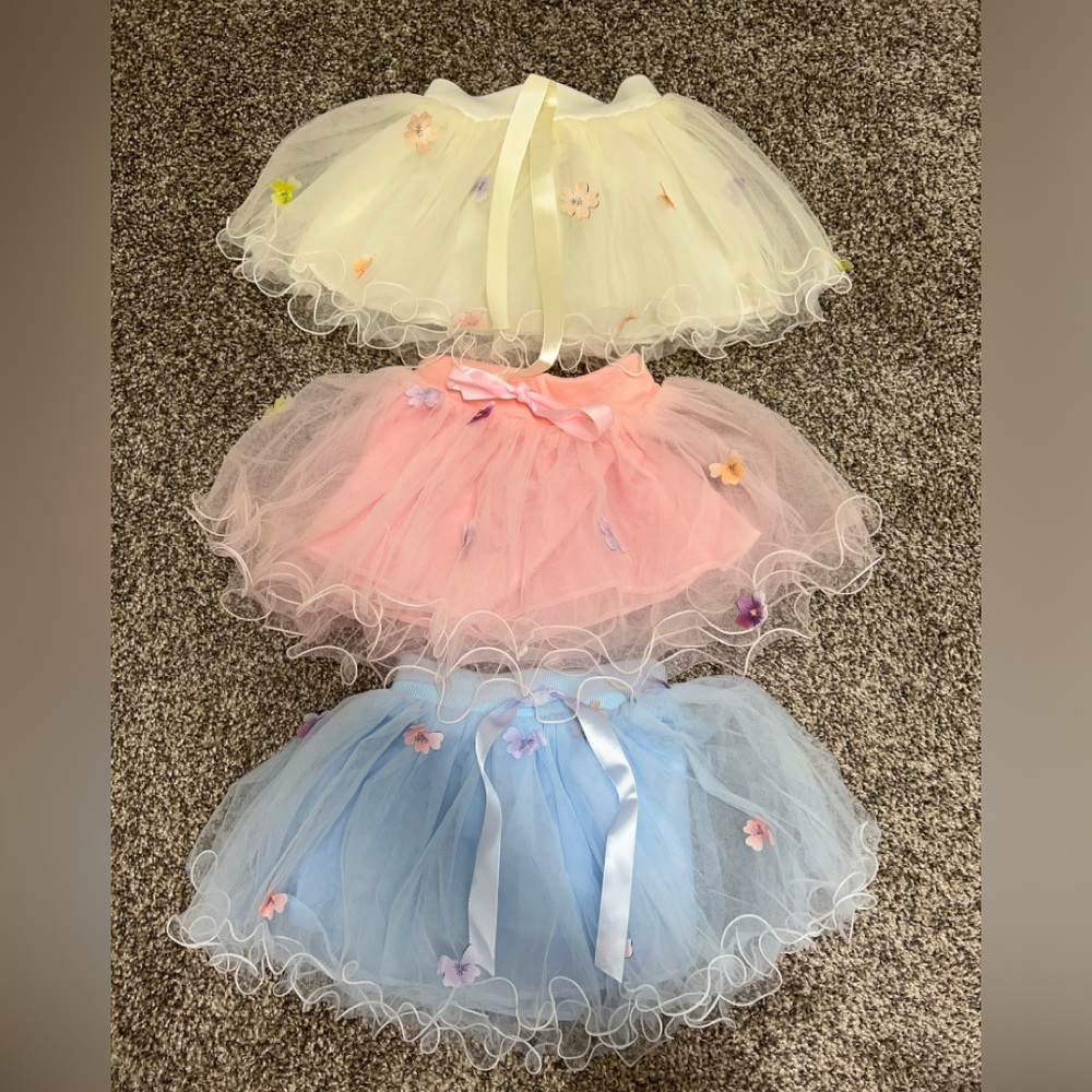🌱🦢4 FOR $15!🦢🌱 Set of 3 baby Pastel Tulle Skirt Set - Picture 2 of 2